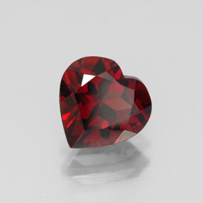 Granate almandino rojo natural de 1,59 ct, forma de corazón, VVS