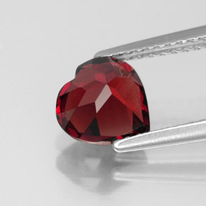 Granate almandino rojo natural de 1,59 ct, forma de corazón, VVS