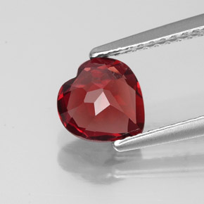 Granate almandino rojo natural de 1,24 ct, forma de corazón, VVS-VS