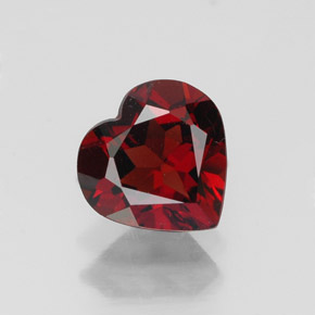Granate almandino rojo natural de 1,33 ct, forma de corazón, VVS