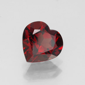 Granate almandino rojo natural de 1,33 ct, forma de corazón, VVS