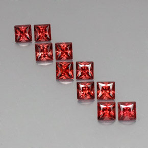 Gemas de granate almandino rojo natural de  ct, cuadrado, VVS-VS