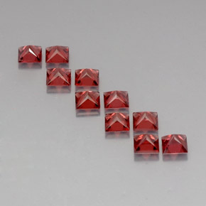 Gemas de granate almandino rojo natural de  ct, cuadrado, VVS-VS