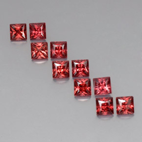 Gemas de granate almandino rojo natural de  ct, cuadrado, VVS-VS
