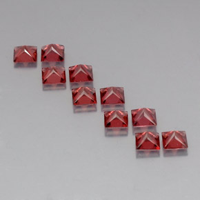 Gemas de granate almandino rojo natural de  ct, cuadrado, VVS-VS