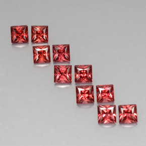 Gemas de granate almandino rojo natural de  ct, cuadrado, VVS-VS