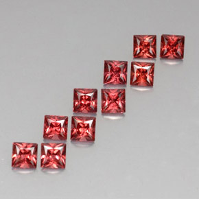 Gemas de granate almandino rojo natural de  ct, cuadrado, VVS-VS