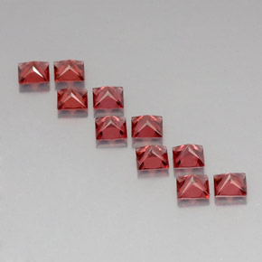 Gemas de granate almandino rojo natural de  ct, cuadrado, VVS-VS