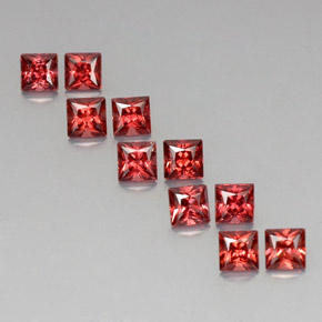 Gemas de granate almandino rojo natural de  ct, cuadrado, VVS-VS