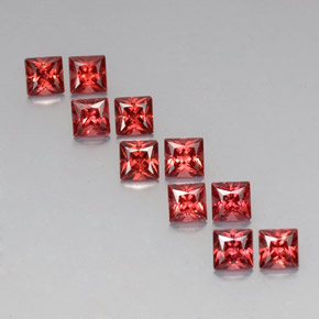 Gemas de granate almandino rojo natural de  ct, cuadrado, VVS-VS