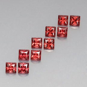 Gemas de granate almandino rojo natural de  ct, cuadrado, VVS-VS