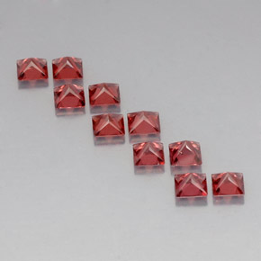Gemas de granate almandino rojo natural de  ct, cuadrado, VVS-VS