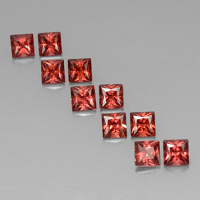 Gemas de granate almandino Rojo oscuro natural de  ct, Cuadrado, VVS-VS