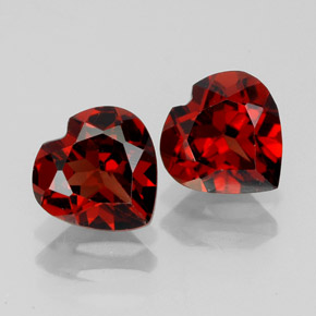 Gemas de granate almandino rojo natural de  ct, forma de corazón, VVS-VS