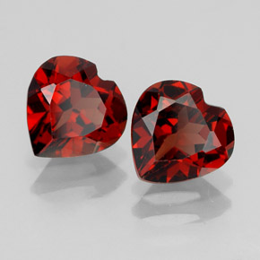 Gemas de granate almandino rojo natural de  ct, forma de corazón, VVS-VS