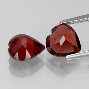 Gemas de granate almandino rojo natural de  ct, forma de corazón, VVS-VS