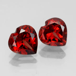 Gemas de granate almandino rojo natural de  ct, forma de corazón, VVS-VS