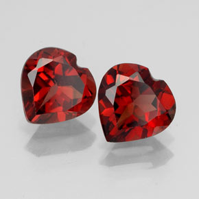 Gemas de granate almandino rojo natural de  ct, forma de corazón, VVS-VS