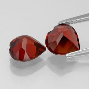 Gemas de granate almandino rojo natural de  ct, forma de corazón, VVS-VS