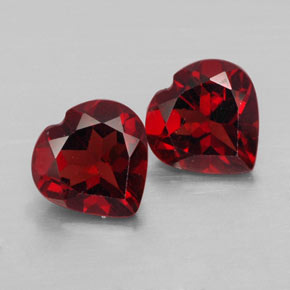 Gemas de granate almandino rojo natural de  ct, forma de corazón, VVS-VS