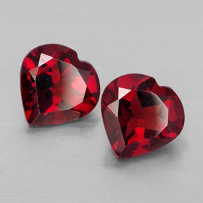 Gemas de granate almandino rojo natural de  ct, forma de corazón, VVS-VS