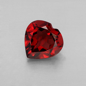 Granate almandino rojo natural de 1,55 ct, forma de corazón, VVS-VS