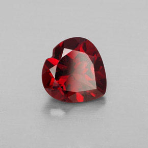 Granate almandino rojo natural de 1,46 ct, forma de corazón, VVS-VS