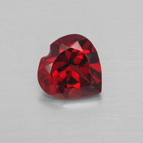 Granate almandino rojo natural de 1,52 ct, forma de corazón, VVS-VS