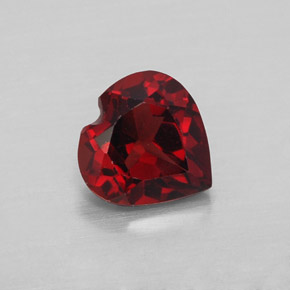 Granate almandino rojo natural de 1,58 ct, forma de corazón, VVS-VS