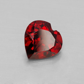 Granate almandino rojo natural de 1,58 ct, forma de corazón, VVS-VS