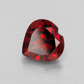 Granate almandino rojo natural de 1,48 ct, forma de corazón, VVS-VS