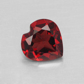 Granate almandino rojo natural de 1,35 ct, forma de corazón, VVS-VS