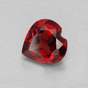 Granate almandino rojo natural de 1,35 ct, forma de corazón, VVS-VS