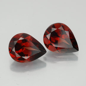 Gemas de granate almandino rojo natural de  ct, en forma de pera, VS
