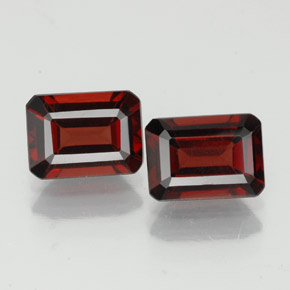 Gemas de granate almandino rojo natural de  ct, corte esmeralda, VS