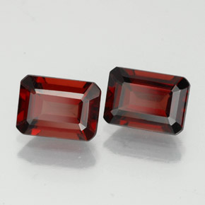 Gemas de granate almandino rojo natural de  ct, corte esmeralda, VS