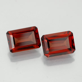 Gemas de granate almandino rojo natural de  ct, corte esmeralda, VS