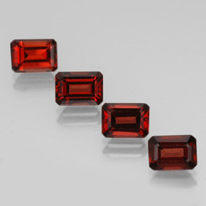 Gemas de granate almandino rojo natural de  ct, corte esmeralda, VVS-VS