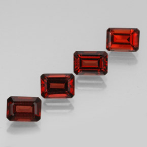 Gemas de granate almandino rojo natural de  ct, corte esmeralda, VVS-VS