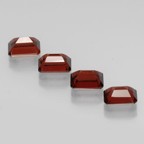 Gemas de granate almandino rojo natural de  ct, corte esmeralda, VVS-VS