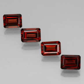 Gemas de granate almandino rojo natural de  ct, corte esmeralda, VVS-VS