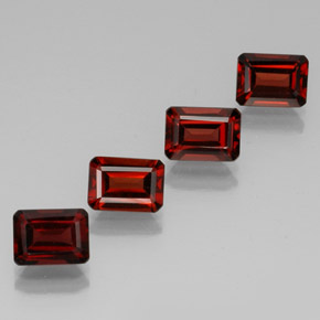 Gemas de granate almandino rojo natural de  ct, corte esmeralda, VVS-VS