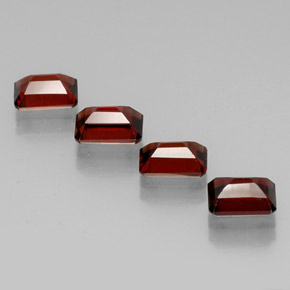 Gemas de granate almandino rojo natural de  ct, corte esmeralda, VVS-VS