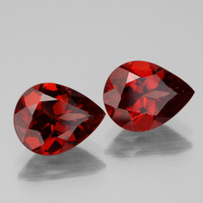 Gemas de granate almandino rojo natural de  ct, en forma de pera, VVS