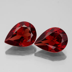 Gemas de granate almandino rojo natural de  ct, en forma de pera, VVS