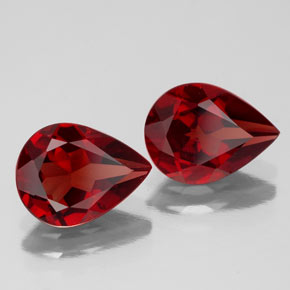 Gemas de granate almandino rojo natural de  ct, en forma de pera, VVS