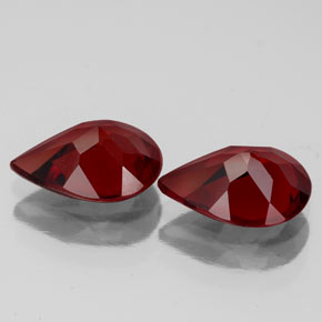 Gemas de granate almandino rojo natural de  ct, en forma de pera, VVS