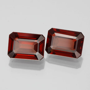Gemas de granate almandino rojo natural de  ct, corte esmeralda, VVS-VS