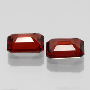 Gemas de granate almandino rojo natural de  ct, corte esmeralda, VVS-VS