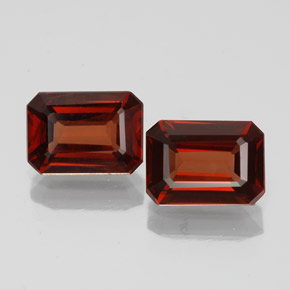 Gemas de granate almandino rojo natural de  ct, corte esmeralda, VVS-VS
